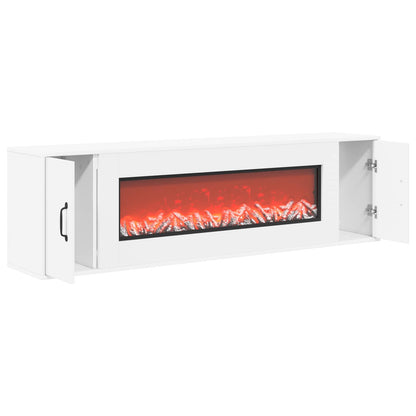 Electric Fireplace White 155 x 30 x 44 cm Engineered wood