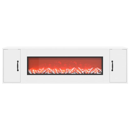 Electric Fireplace White 155 x 30 x 44 cm Engineered wood