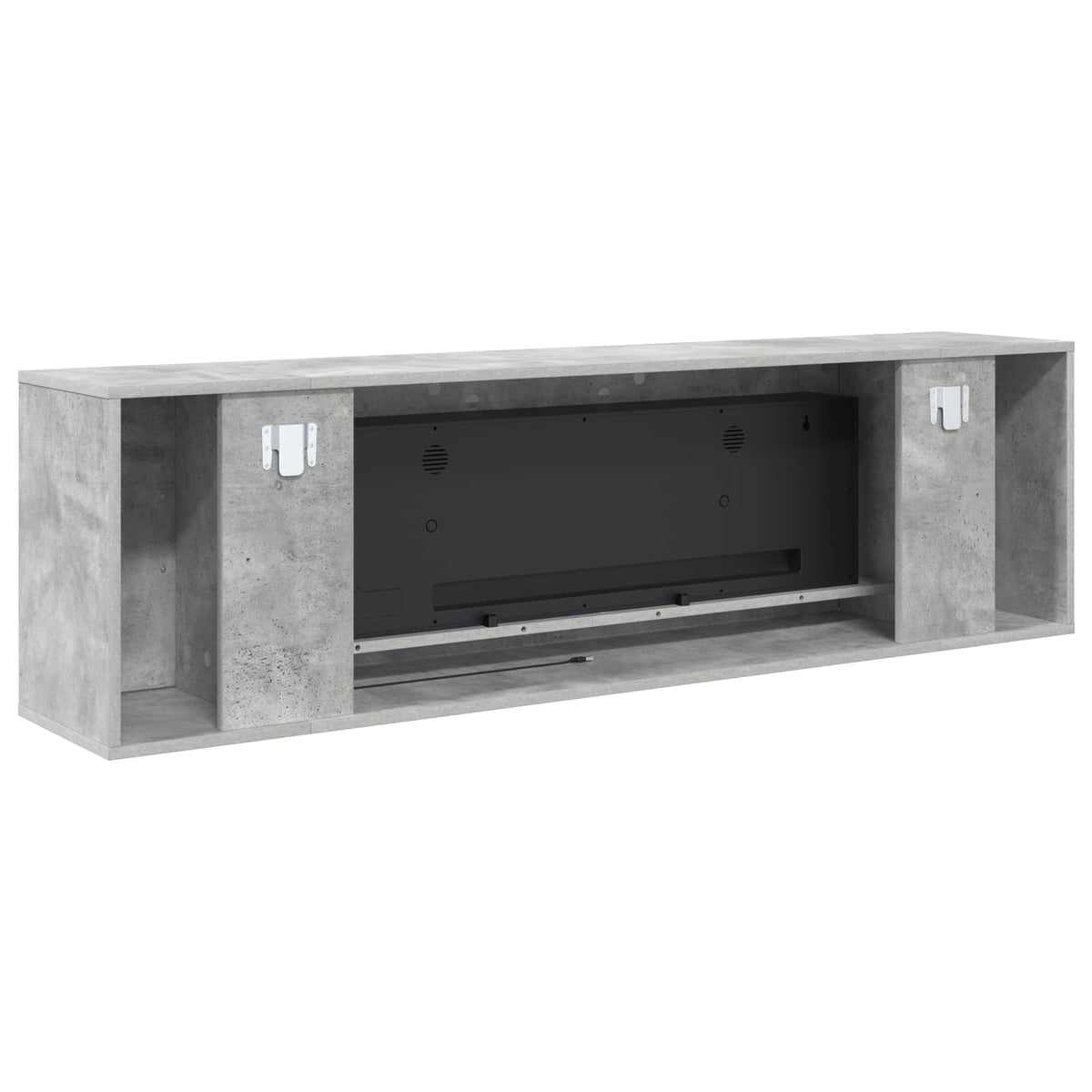 Electric Fireplace Concrete 155 x 30 x 44 cm Engineered wood