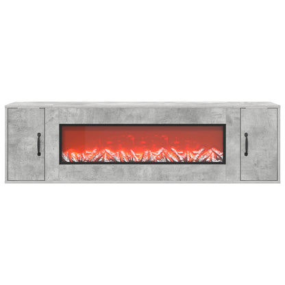 Electric Fireplace Concrete 155 x 30 x 44 cm Engineered wood
