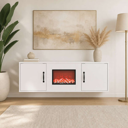 Electric Fireplace White 110 x 30 x 36.5 cm Engineered wood