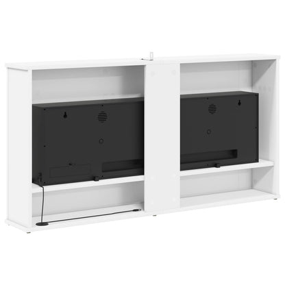 Electric Fireplace White 114 x 18 x 58.5 cm Engineered wood