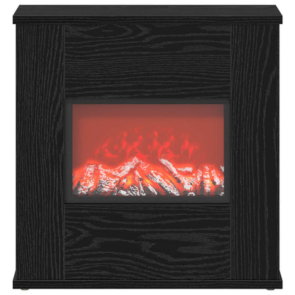 Electric Fireplace Black Oak 47 x 18 x 48 cm Engineered wood