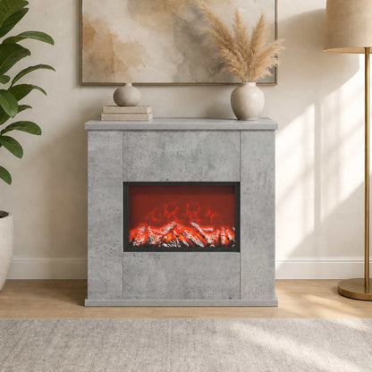 Electric Fireplace Concrete 47 x 18 x 48 cm Engineered wood