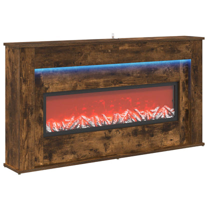 Fireplace with LED Strip Smoked Oak 130 x 20 x 69.5 cm