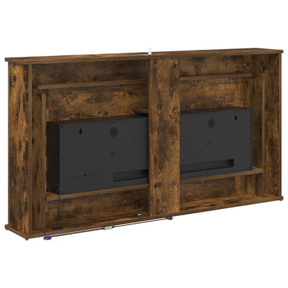 Fireplace with LED Strip Smoked Oak 130 x 20 x 69.5 cm