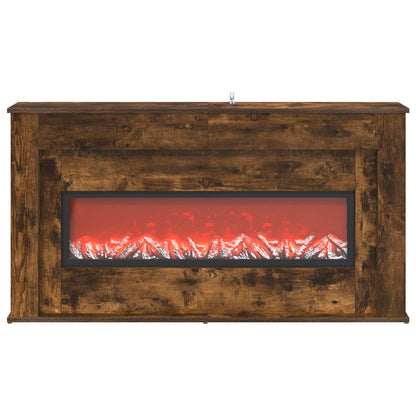 Fireplace with LED Strip Smoked Oak 130 x 20 x 69.5 cm