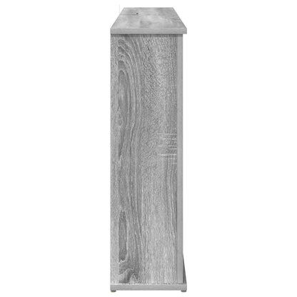 Fireplace with LED Strip Grey Sonoma 130 x 20 x 69.5 cm