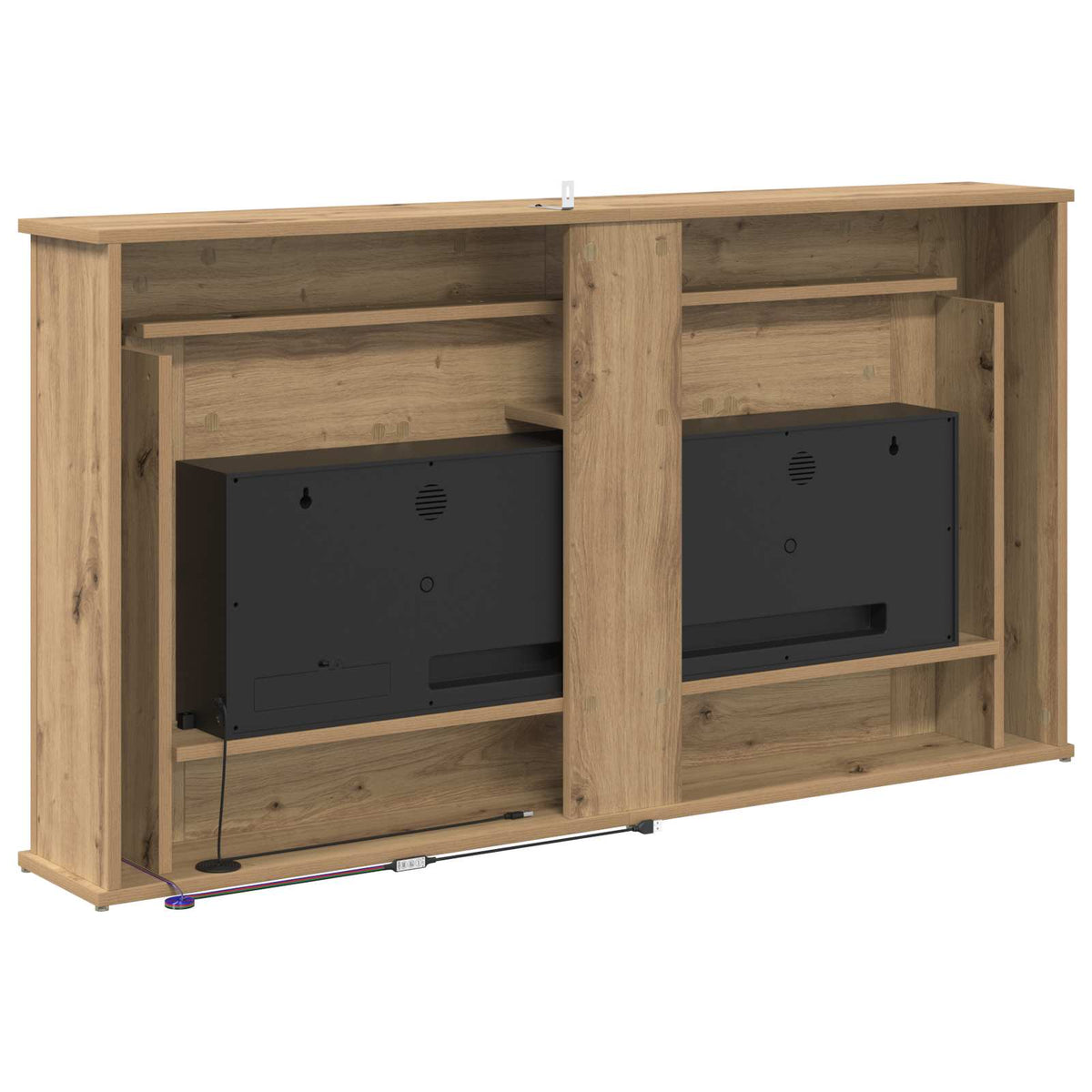 Fireplace with LED Strip Artisan Oak 130 x 20 x 69.5 cm