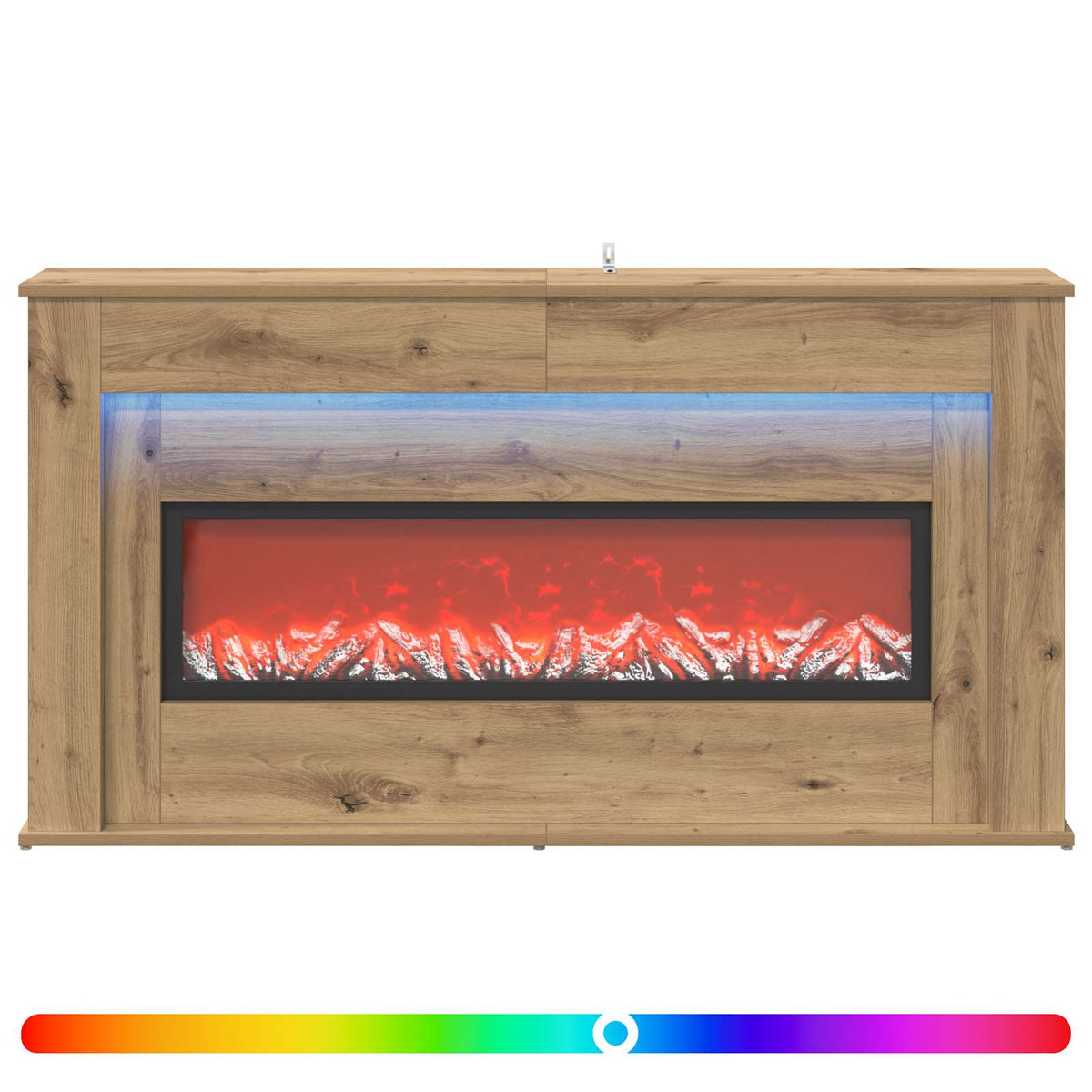 Fireplace with LED Strip Artisan Oak 130 x 20 x 69.5 cm