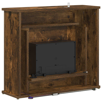 Fireplace with LED Strip Smoked Oak 63 x 20 x 54.5 cm