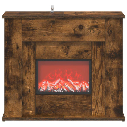 Fireplace with LED Strip Smoked Oak 63 x 20 x 54.5 cm