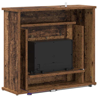 Fireplace with LED Strip Old Wood 63 x 20 x 54.5 cm