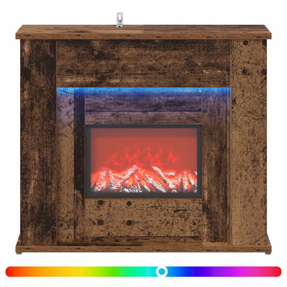 Fireplace with LED Strip Old Wood 63 x 20 x 54.5 cm