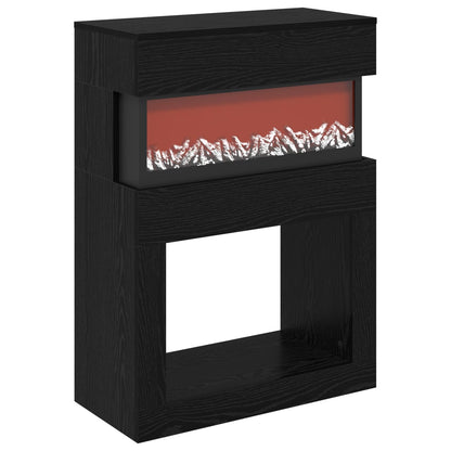 Electric Fireplace Black Oak 64 x 30 x 87 cm Engineered wood