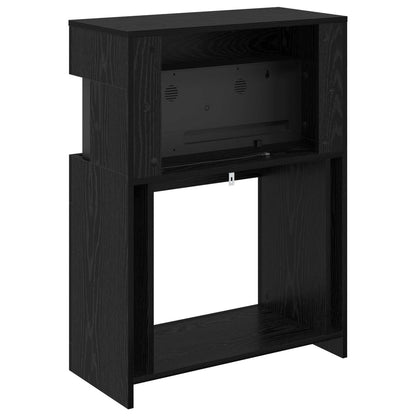 Electric Fireplace Black Oak 64 x 30 x 87 cm Engineered wood
