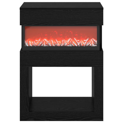 Electric Fireplace Black Oak 64 x 30 x 87 cm Engineered wood