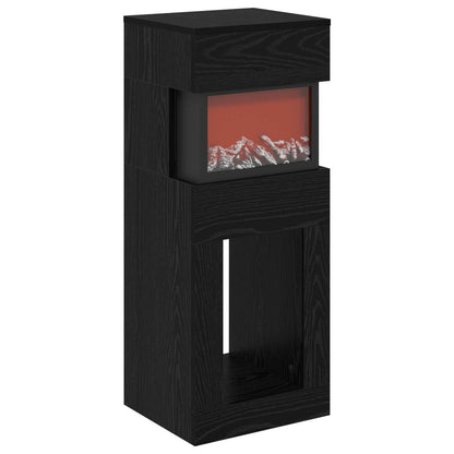 Electric Fireplace Black Oak 35 x 30 x 86 cm Engineered wood