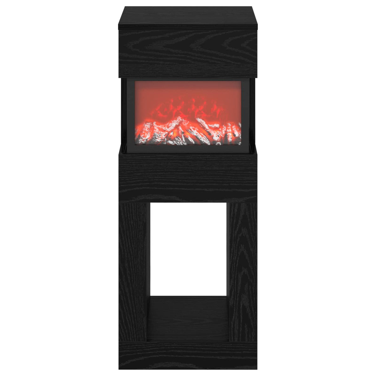 Electric Fireplace Black Oak 35 x 30 x 86 cm Engineered wood