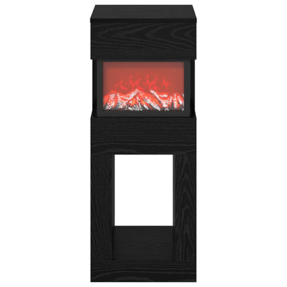 Electric Fireplace Black Oak 35 x 30 x 86 cm Engineered wood