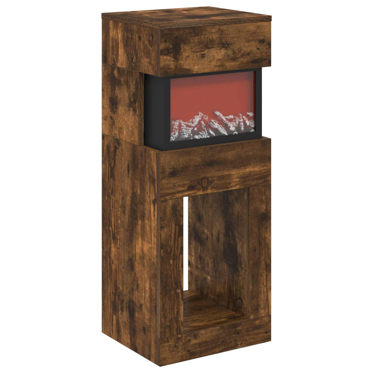 Electric Fireplace Smoked Oak 35 x 30 x 86 cm Engineered wood