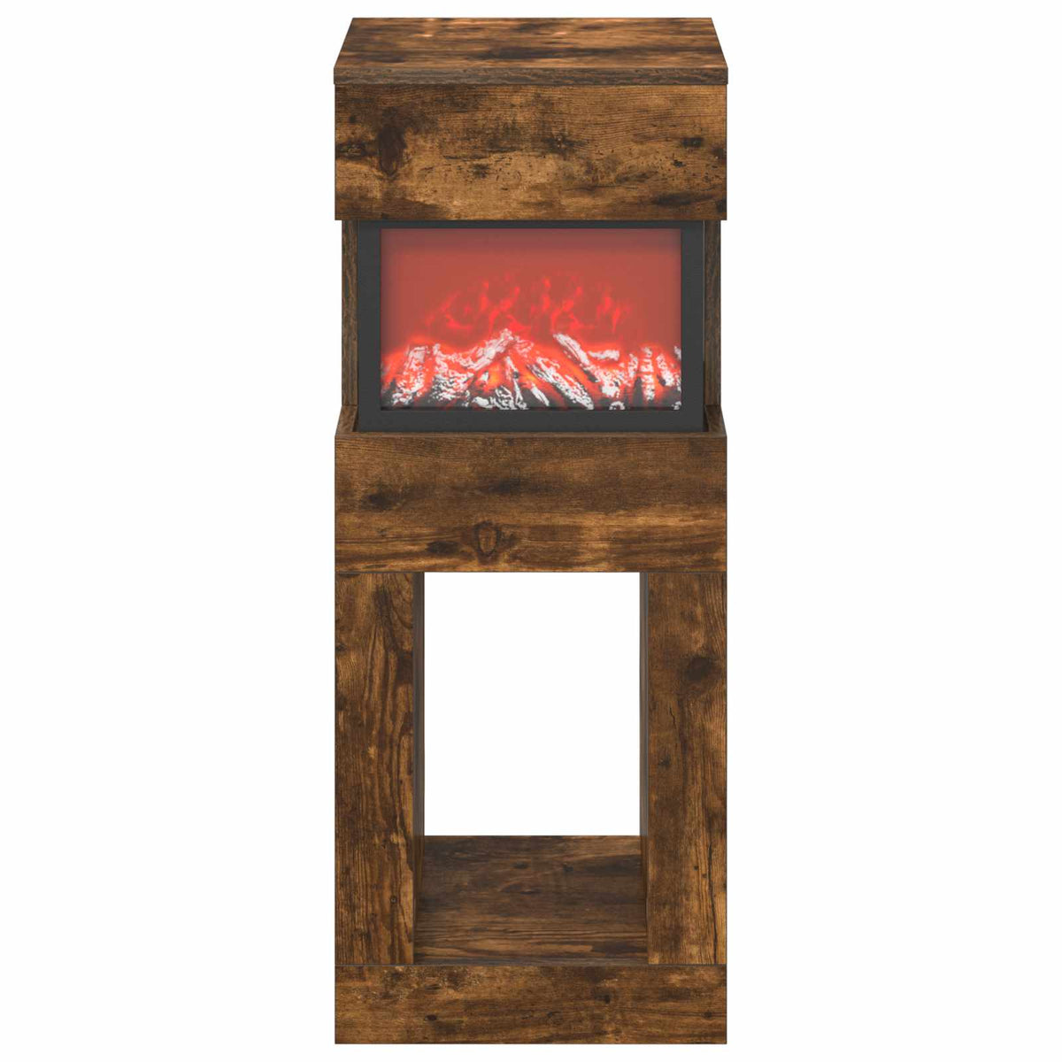 Electric Fireplace Smoked Oak 35 x 30 x 86 cm Engineered wood