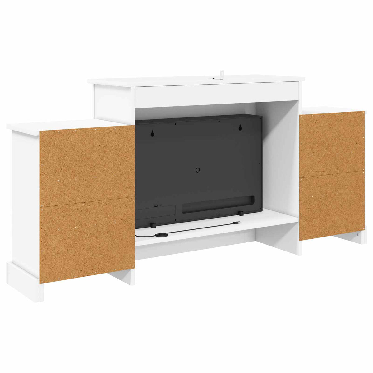 Electric Fireplace White 140 x 30 x 67 cm Engineered wood