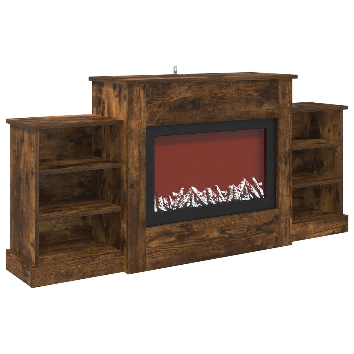 Electric Fireplace Smoked Oak 140 x 30 x 67 cm Engineered wood