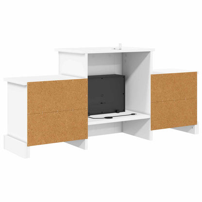 Electric Fireplace White 110 x 30 x 50 cm Engineered wood