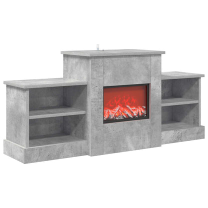 Electric Fireplace Concrete 110 x 30 x 50 cm Engineered wood