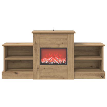 Electric Fireplace Artisan Oak 110 x 30 x 50 cm Engineered wood
