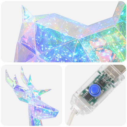 Prismatic Iridescent LED Reindeer Multicolour 48 x 19 x 86 cm
