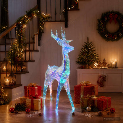 Prismatic Iridescent LED Reindeer Multicolour 48 x 19 x 86 cm