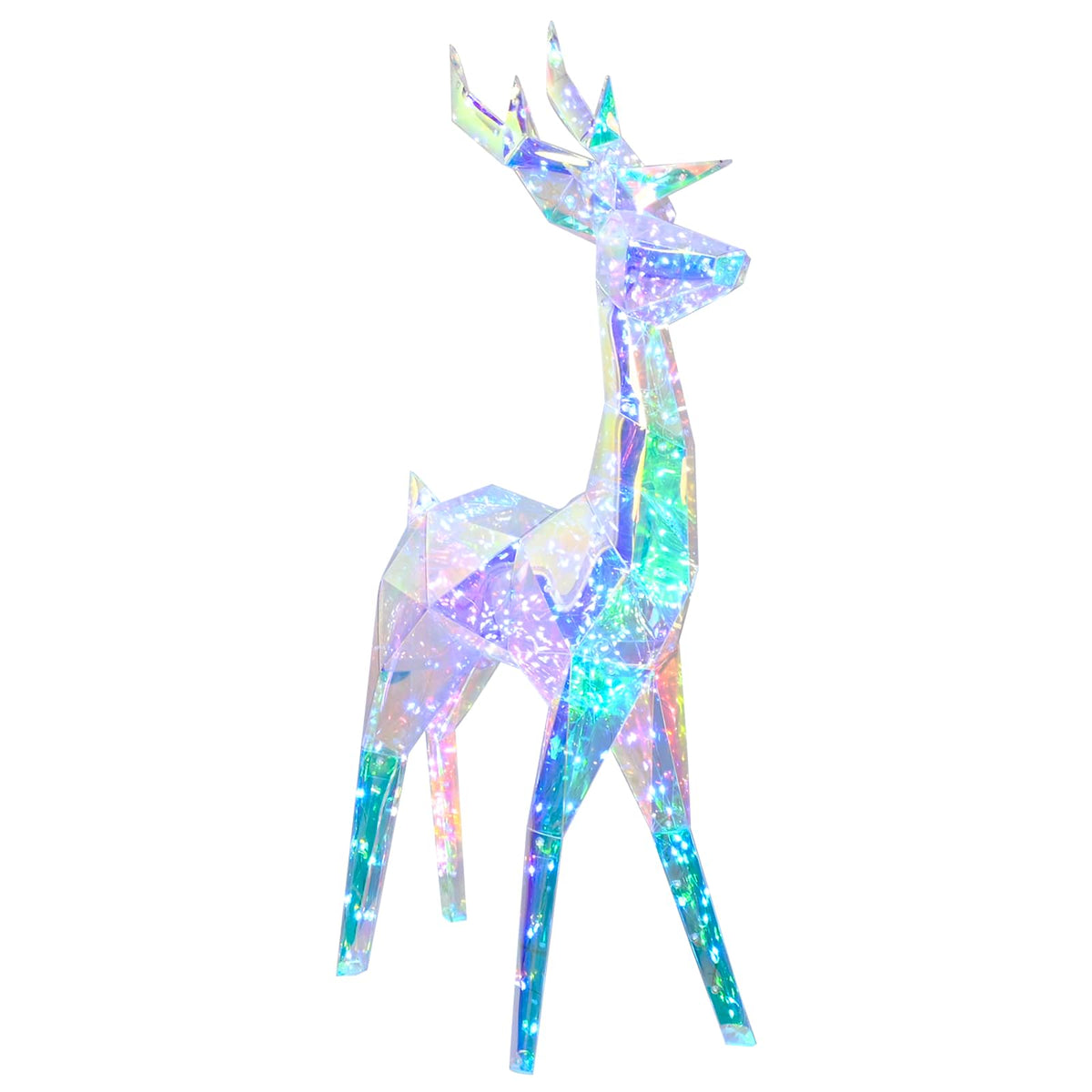 Prismatic Iridescent LED Reindeer Multicolour 48 x 19 x 86 cm