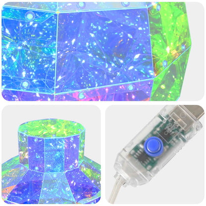 Prismatic Iridescent LED Christmas Ball 2 pcs Multicolour