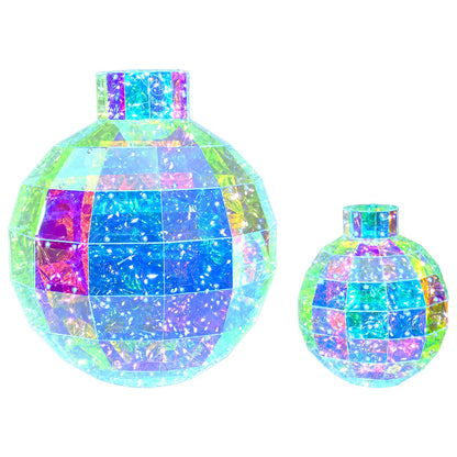 Prismatic Iridescent LED Christmas Ball 2 pcs Multicolour