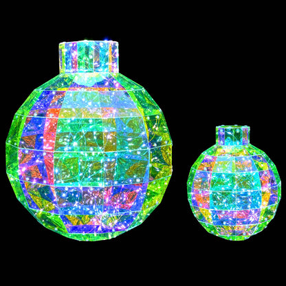 Prismatic Iridescent LED Christmas Ball 2 pcs Multicolour