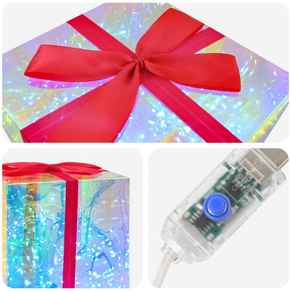 Prismatic Iridescent LED Gift Box 3 pcs Multicolour