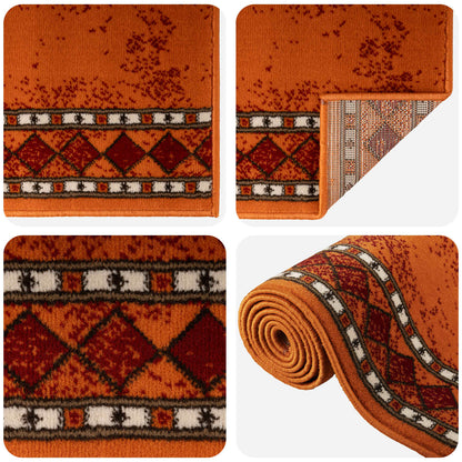 Runner Rug FLORNES Woven Orange PP 7 mm