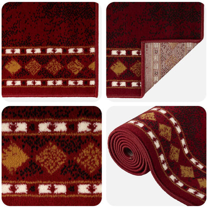 Runner Rug FLORNES Woven Red PP 7 mm