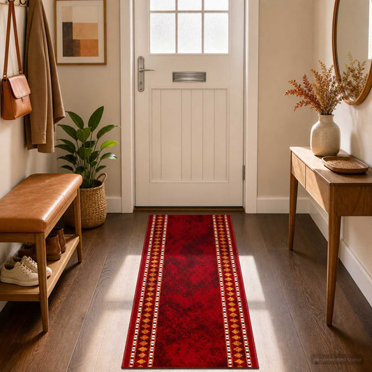 Runner Rug FLORNES Woven Red PP 7 mm