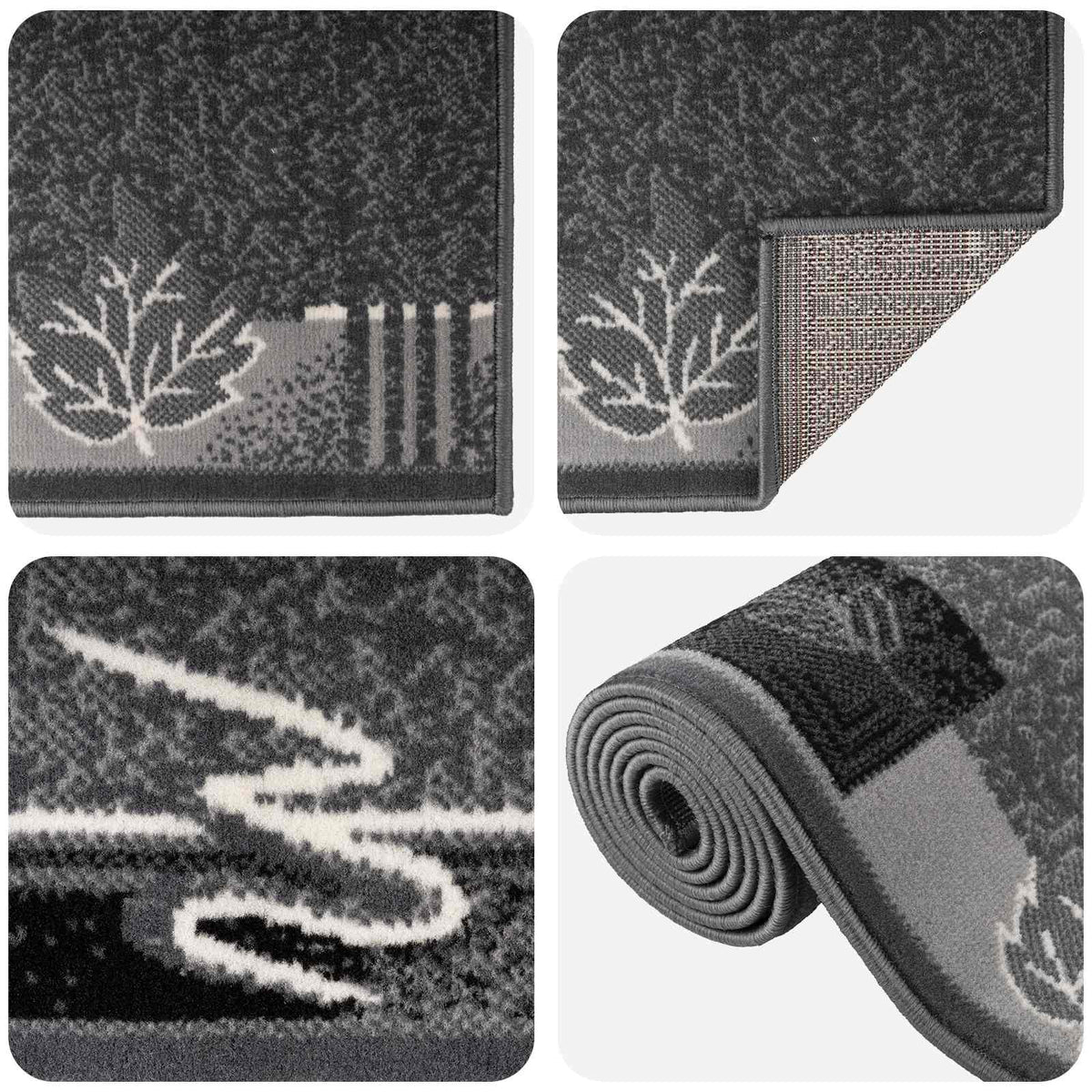 Runner Rug FLORNES Woven Grey PP 7 mm