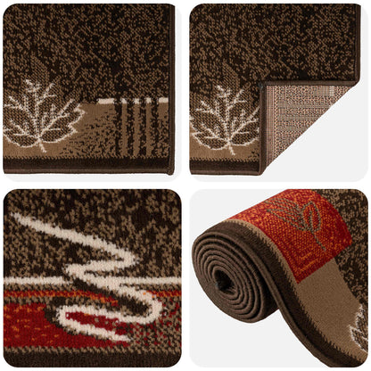 Runner Rug FLORNES Woven Brown PP 7 mm