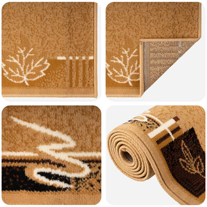 Runner Rug FLORNES Woven Beige PP 7 mm