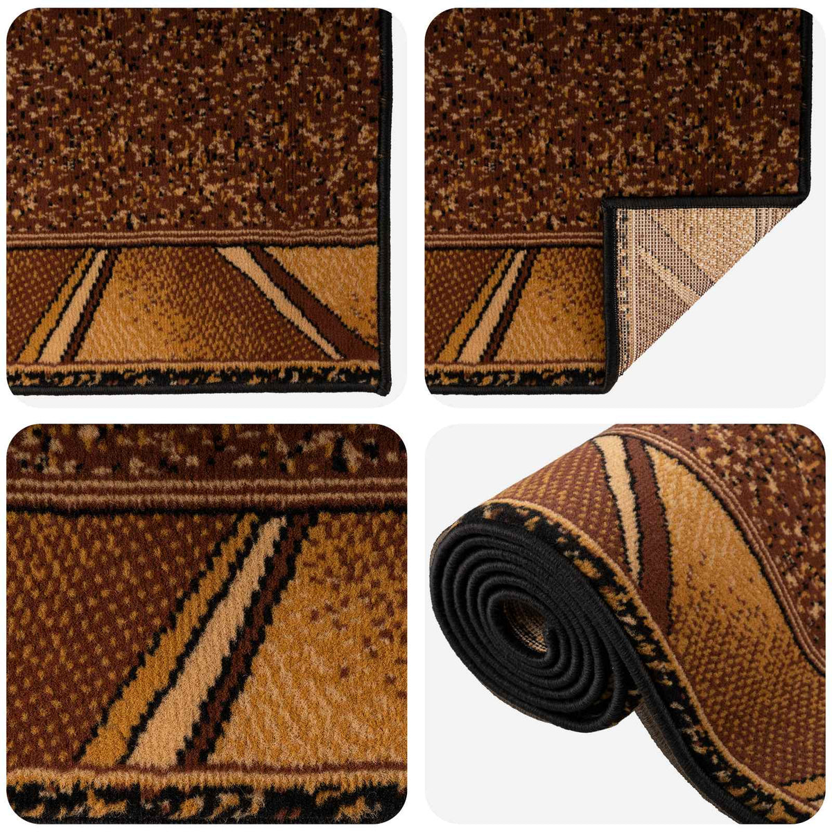 Runner Rug FLORNES Woven Brown PP 7 mm