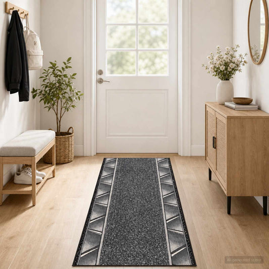Runner Rug FLORNES Woven Grey PP 7 mm