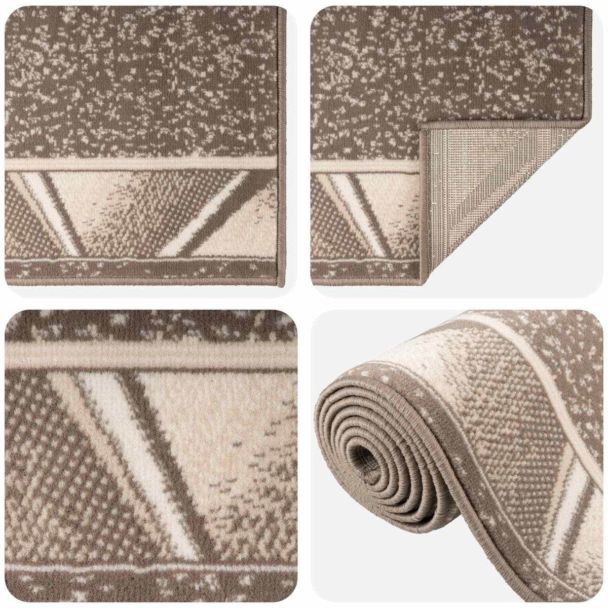 Runner Rug FLORNES Woven Taupe PP 7 mm