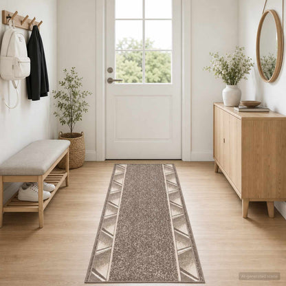 Runner Rug FLORNES Woven Taupe PP 7 mm