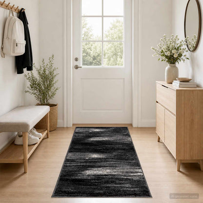 Runner Rug FLORNES Woven Black PP 7 mm