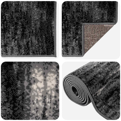 Runner Rug FLORNES Woven Black PP 7 mm